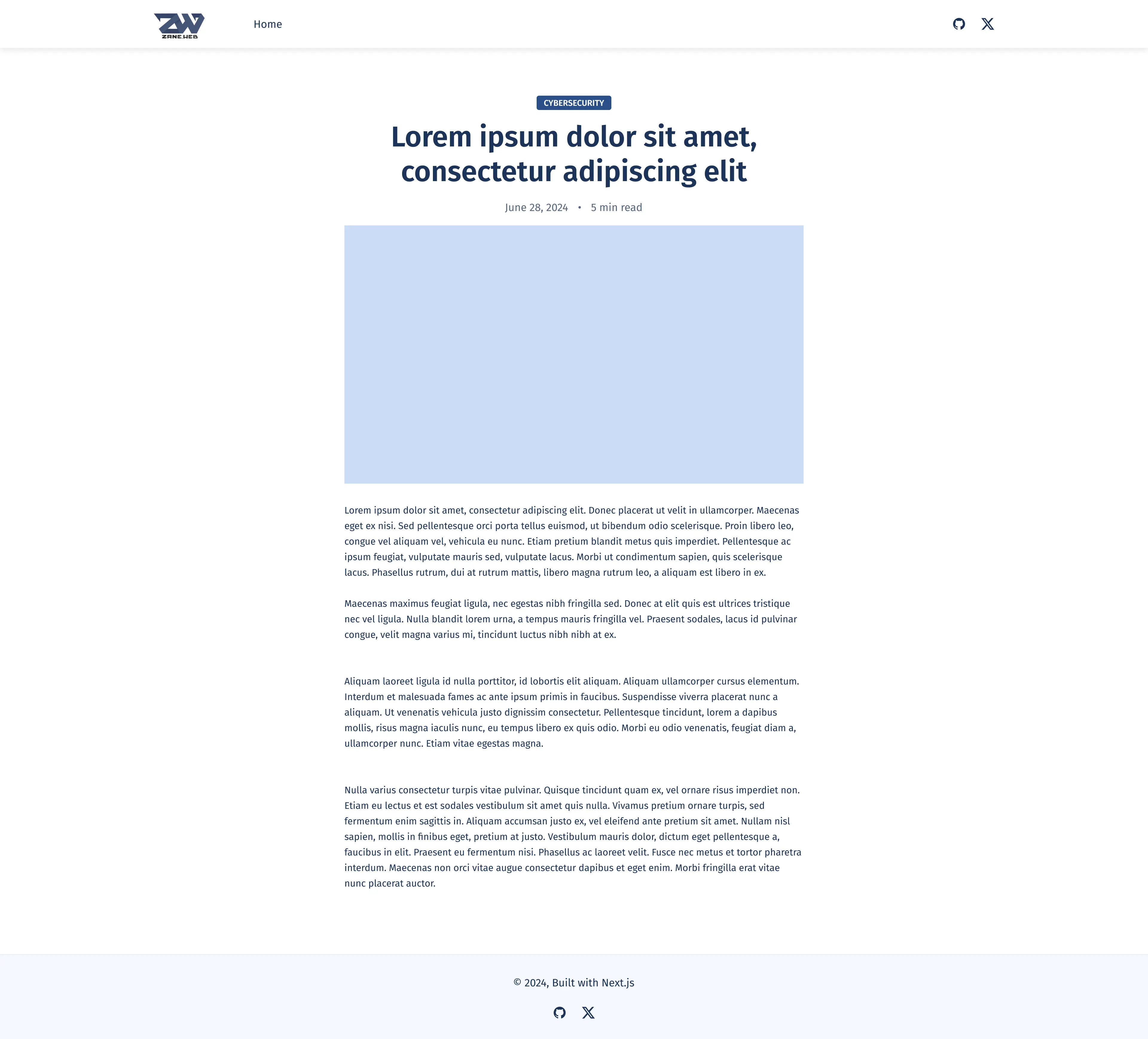 Final design of the post page in Figma