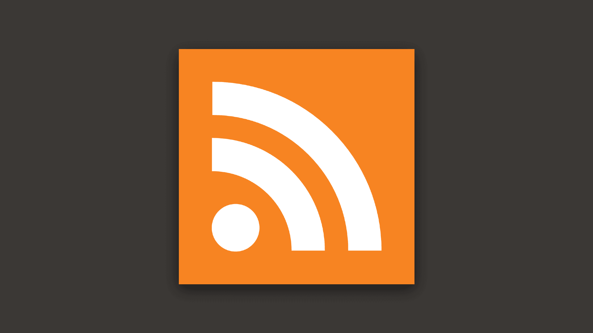 The RSS logo on a dark-gray background